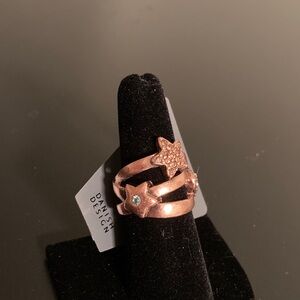 Pilgrim Rose Gold Star Ring with Crystal Detail